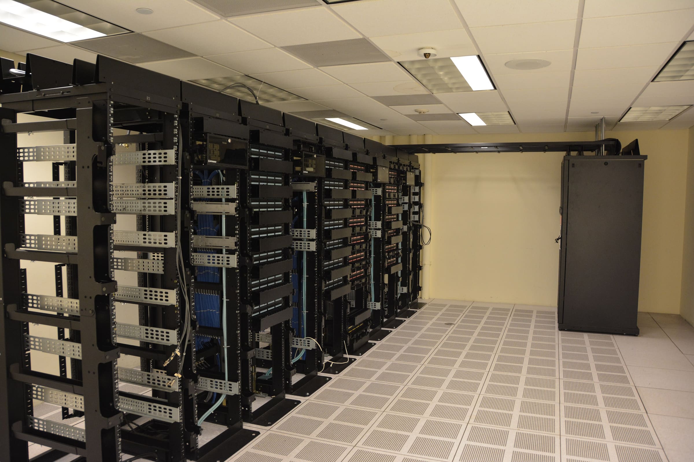 Data center server racks powering digital infrastructure and platforms